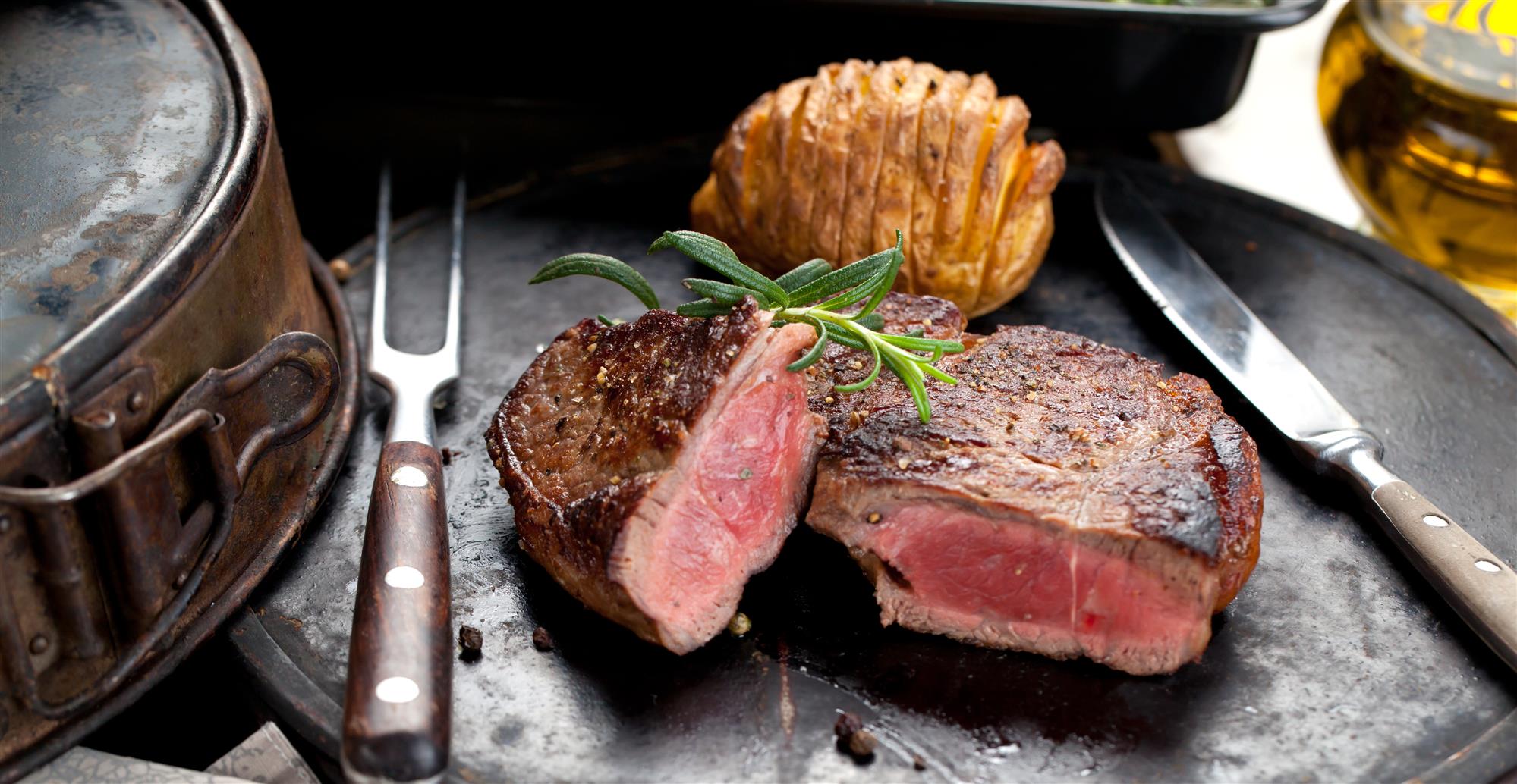 sliced grilled beef steak ribeye
