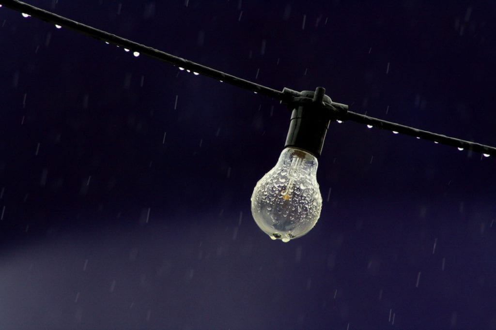 Light Bulb In Rain