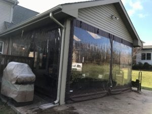 Residential Drop Hand Rolled Clear Plastic Outdoor Enclosure